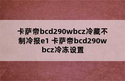 卡萨帝bcd290wbcz冷藏不制冷报e1 卡萨帝bcd290wbcz冷冻设置